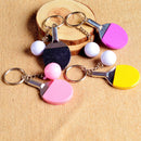 2 PCS Creative Metal table Tennis Keychain Handmade Jewelry Gift Sports Keychain, Specification:2Ã—2.8Ã—6.5cm(Red)