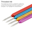 Fancy Coffee Pull Flower Needle Stainless Steel Carved Rod Crochet Flower Needle(Pink)