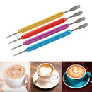Fancy Coffee Pull Flower Needle Stainless Steel Carved Rod Crochet Flower Needle(Pink)