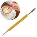 Fancy Coffee Pull Flower Needle Stainless Steel Carved Rod Crochet Flower Needle(Gold)