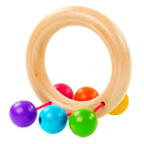 Baby Wooden Rattle Bell Toys Infant Handbell Rattles Kids Musical Instrument Educational Toy Funny Newborns Handle Bells Toys(Ring type)