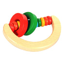 Baby Wooden Rattle Bell Toys Infant Handbell Rattles Kids Musical Instrument Educational Toy Funny Newborns Handle Bells Toys(Hand type)