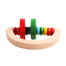 Baby Wooden Rattle Bell Toys Infant Handbell Rattles Kids Musical Instrument Educational Toy Funny Newborns Handle Bells Toys(Hand type)