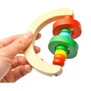Baby Wooden Rattle Bell Toys Infant Handbell Rattles Kids Musical Instrument Educational Toy Funny Newborns Handle Bells Toys(Hand type)