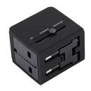 5V 2.1A Dual USB Power Socket Charger Adapter, UK / EU / US / AU Plug(Black)