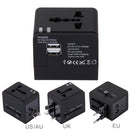 5V 2.1A Dual USB Power Socket Charger Adapter, UK / EU / US / AU Plug(Black)