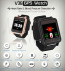 REACHFAR V36 GSM GPS Tracking Communicator Tracker Watch, GPS + WiFi, 5-Mode Real Time Tracking, SOS, Remote Reboot, 2-Way Audio Calls, Sports, Sedentary Reminder, Heart Rate and Blood Pressure Monitoring(Black)