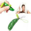 3 PCS Creative Extrusion Pea Soybean Stress Relief Toy Key Pendant, Random Expression Delivery