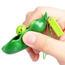 3 PCS Creative Extrusion Pea Soybean Stress Relief Toy Key Pendant, Random Expression Delivery