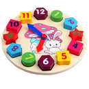 Wooden Number Clock Toy Baby Colorful Puzzle Digital Geometry Clock Educational Toy Baby Kid Education Toy, Random Pointer Delivery