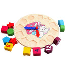 Wooden Number Clock Toy Baby Colorful Puzzle Digital Geometry Clock Educational Toy Baby Kid Education Toy, Random Pointer Delivery