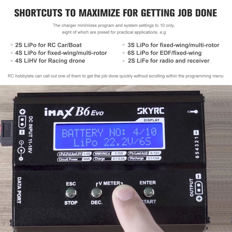 SKYRC iMAX B6 EVO 6S Balance Charger / Discharger DC11-18V 60W 6A Charger