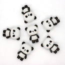 Little Cute PVC Flocking Animal Panda Dolls Birthday Gift Kids Toy, Size: 4.5*3.5*6cm(Black White)