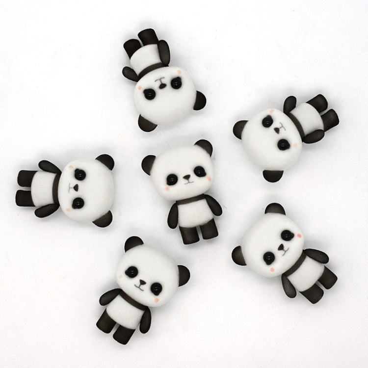 Little Cute PVC Flocking Animal Panda Dolls Birthday Gift Kids Toy, Size: 4.5*3.5*6cm(Black White)