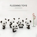 Little Cute PVC Flocking Animal Panda Dolls Birthday Gift Kids Toy, Size: 4.5*3.5*6cm(Black White)