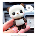 Little Cute PVC Flocking Animal Panda Dolls Birthday Gift Kids Toy, Size: 4.5*3.5*6cm(Black White)