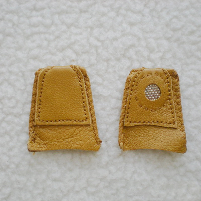 1 x Finger-Fit Leather Thimble With Metal Tip DIY For Sewing Needlework USEFUL