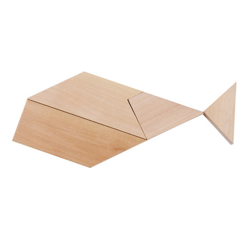 Letter T Tangram Solid Wood Brain Teaser Wooden Puzzle