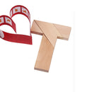 Letter T Tangram Solid Wood Brain Teaser Wooden Puzzle