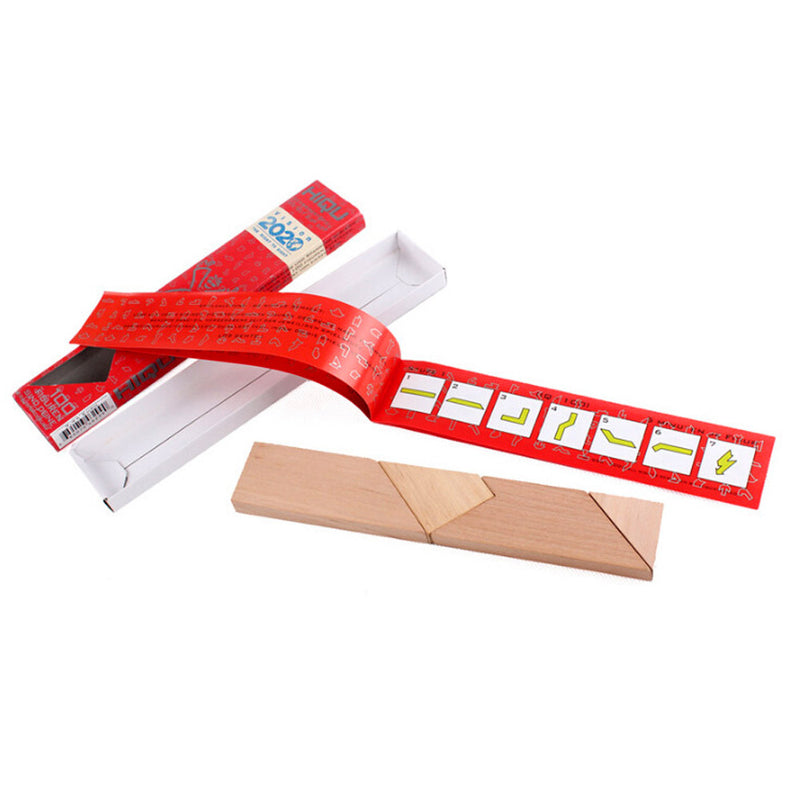 Letter T Tangram Solid Wood Brain Teaser Wooden Puzzle