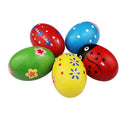 1 Pcs Children Wooden Easter Sand Eggs Instruments Percussion Musical Egg Toys