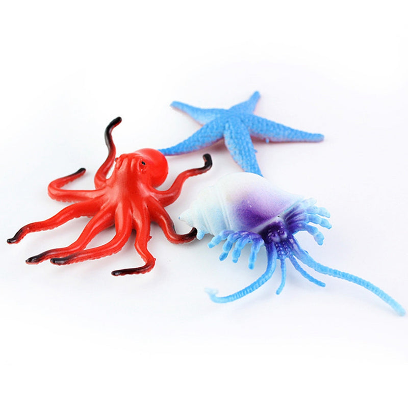 24pcs Mini Sea Animal Ocean Creature Marine Life Figures Models Toys