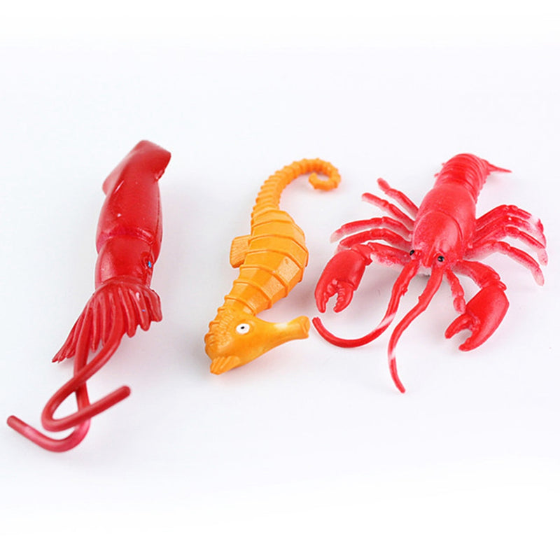 24pcs Mini Sea Animal Ocean Creature Marine Life Figures Models Toys