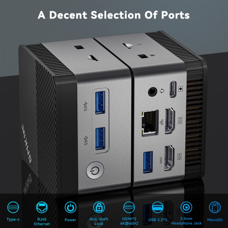 GMK KB5 Windows11/Linux/Ubuntu System Mini PC, Intel 11th Jasper Lake N5105 Quad Core up to 2.9GHz, 8GB + 256GB, Support WiFi & Bluetooth,UK Plug