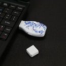 Flowers Blue and White Porcelain Pattern Portable Audio Voice Recorder USB Drive, 16GB, Support Music Playback
