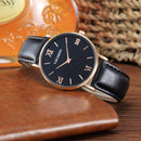 CAGARNY 6812 Round Dial Alloy Case Fashion Men Quartz Watch with PU Leather Band (Black)