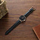 CAGARNY 6812 Round Dial Alloy Case Fashion Couple Watch Men & Women Lover Quartz Watches with PU Leather Band(Black)