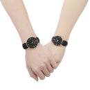 CAGARNY 6812 Round Dial Alloy Case Fashion Couple Watch Men & Women Lover Quartz Watches with PU Leather Band(Black)