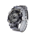 SANDA 5318 LED Luminous Display & Stopwatch & Alarm & Date and Week Function Men Quartz + Digital Dual Movement Watch with Plastic Band (Camouflage Gray)
