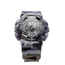 SANDA 5318 LED Luminous Display & Stopwatch & Alarm & Date and Week Function Men Quartz + Digital Dual Movement Watch with Plastic Band (Camouflage Gray)