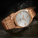 YAZOLE 376 Men Fashion Business Steel Strap Band Quartz Wrist Watch (Black)