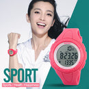 SKMEI 1025 Multifunctional Female Outdoor Fashion Waterproof Large Dial Silicone Watchband Wrist Watch(Black)