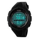 SKMEI 1025 Multifunctional Female Outdoor Fashion Waterproof Large Dial Silicone Watchband Wrist Watch(Black)