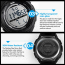 SKMEI 1025 Multifunctional Female Outdoor Fashion Waterproof Large Dial Silicone Watchband Wrist Watch(Black)