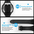 SKMEI 1025 Multifunctional Female Outdoor Fashion Waterproof Large Dial Silicone Watchband Wrist Watch(Black)