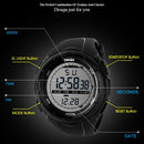 SKMEI 1025 Multifunctional Female Outdoor Fashion Waterproof Large Dial Silicone Watchband Wrist Watch(Black)
