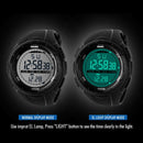 SKMEI 1025 Multifunctional Female Outdoor Fashion Waterproof Large Dial Silicone Watchband Wrist Watch(Black)