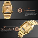 SKMEI 1220 Multifunctional Men Outdoor Business Noctilucent Waterproof Double Display Steel Watchband Wrist Watch (Black)