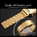 SKMEI 1220 Multifunctional Men Outdoor Business Noctilucent Waterproof Double Display Steel Watchband Wrist Watch(Gold)
