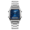 SKMEI 1220 Multifunctional Men Outdoor Business Noctilucent Waterproof Double Display Steel Watchband Wrist Watch (Blue)