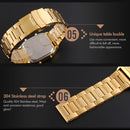 SKMEI 1220 Multifunctional Men Outdoor Business Noctilucent Waterproof Double Display Steel Watchband Wrist Watch (Blue)