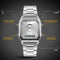 SKMEI 1220 Multifunctional Men Outdoor Business Noctilucent Waterproof Double Display Steel Watchband Wrist Watch (Silver)