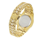 CAGARNY 6881 Diamond-studded Six-needles Guartz Dual Movement Watch Men Stainless Steel Strap Watch (Gold Shell Black Dial)