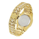 CAGARNY 6881 Diamond-studded Six-needles Guartz Dual Movement Watch Men Stainless Steel Strap Watch (Gold Shell Gold Dial)