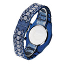 CAGARNY 6881 Diamond-studded Six-needles Guartz Dual Movement Watch Men Stainless Steel Strap Watch (Blue Shell Blue Dial)