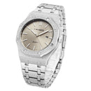 CAGARNY 6885 Octagonal Dial Quartz Dual Movement Watch Men Stainless Steel Strap Watch(Silver Shell Grey Dial)